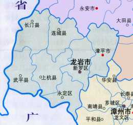 龍巖市各區縣常住人口：上杭縣37.64萬人，漳平市25.34萬人